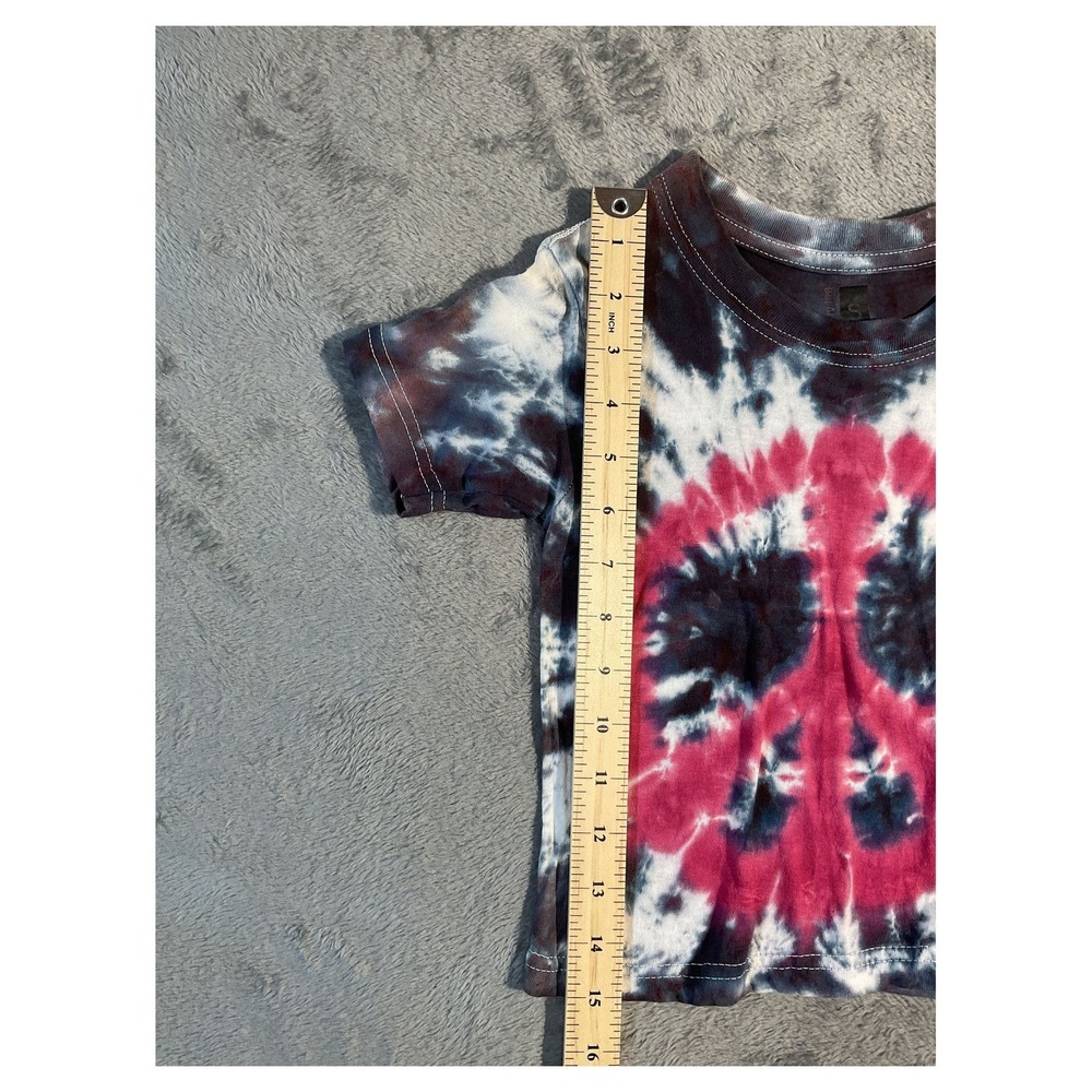 Fruit of the Loom Kids Tie-Dye Peace Sign T-Shirt Size S - Picture 4 of 6